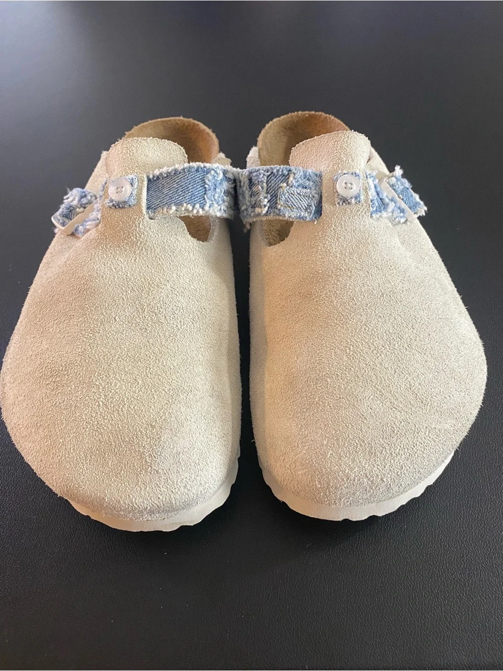 Birkenstock x Stussy Boston Clogs Men’s 45 12 Limited Ed Off White & Denim